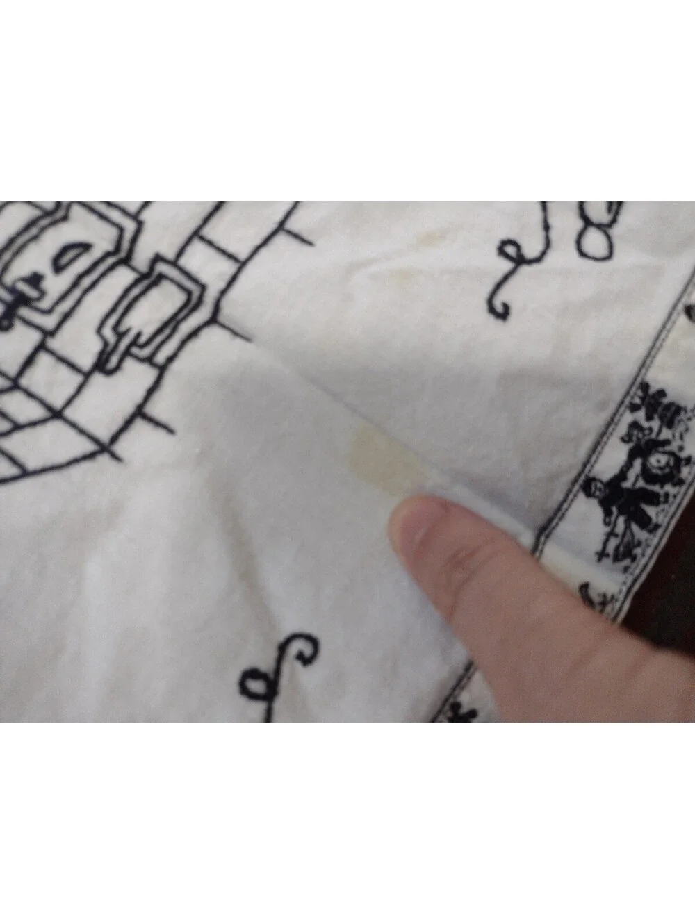 Vintage Slovak Embroidered Kitchen Wall Cloth Folk Art Proverb Textile